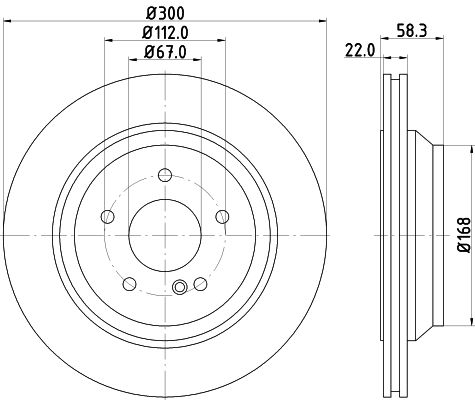 HELLA PAGID Тормозной диск 8DD 355 122-021